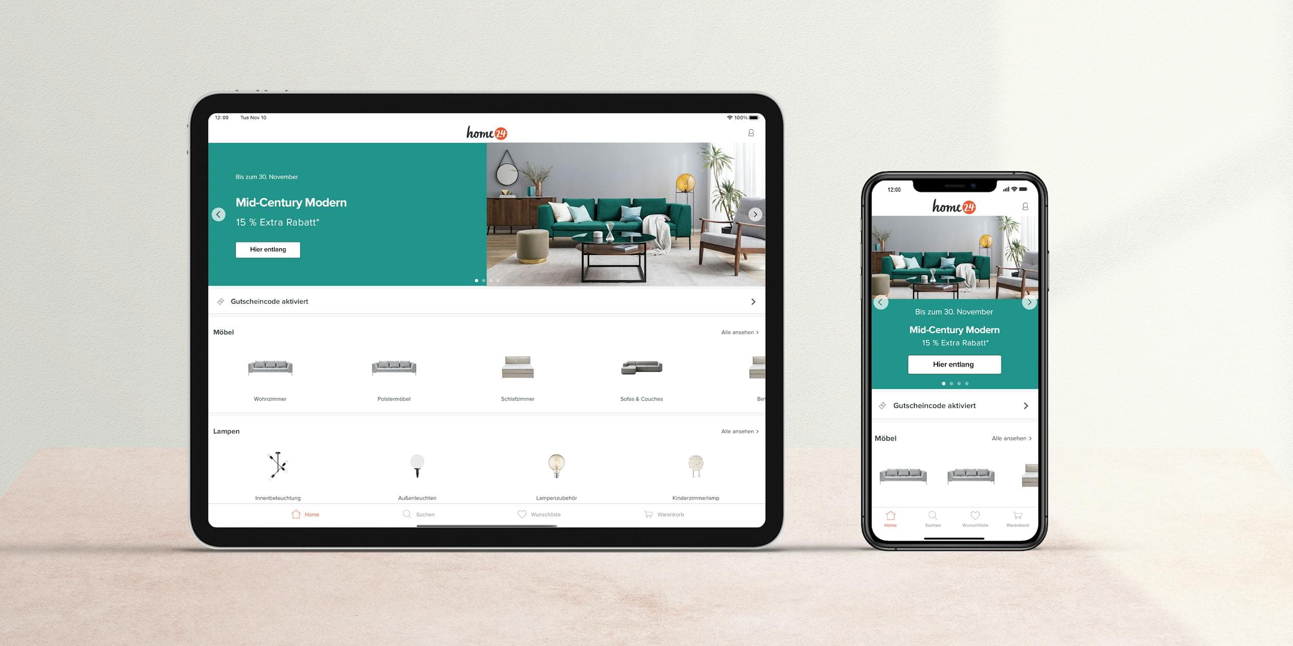 home24 App auf verschiedenen Geräten