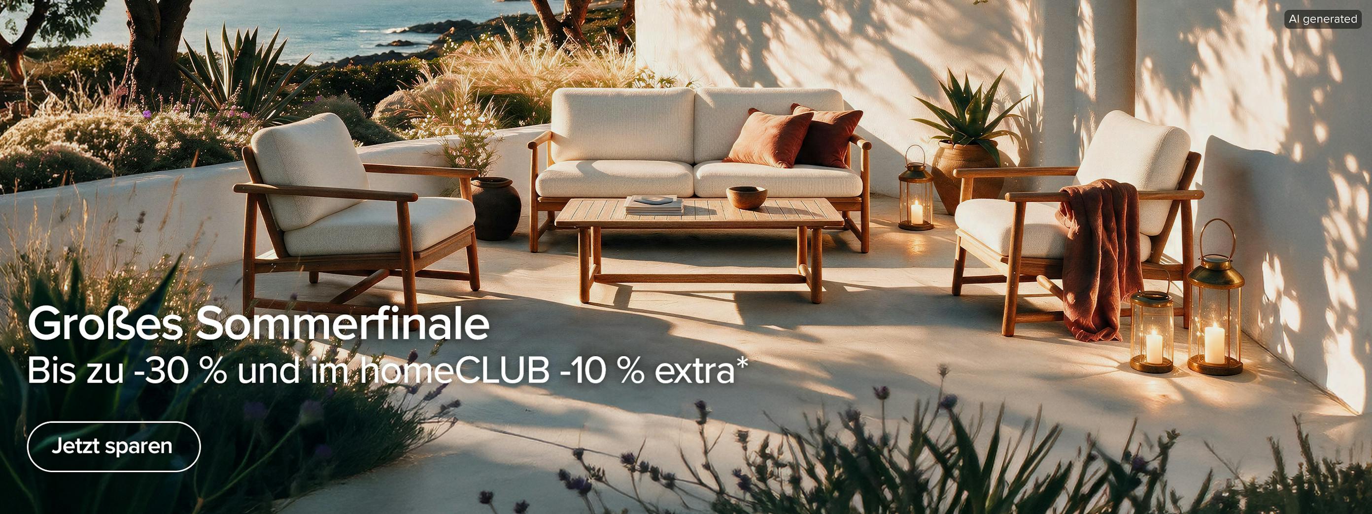 Großes Sommerfinale mit bis zu -30 % und im homeCLUB 10 % Extra-Rabatt